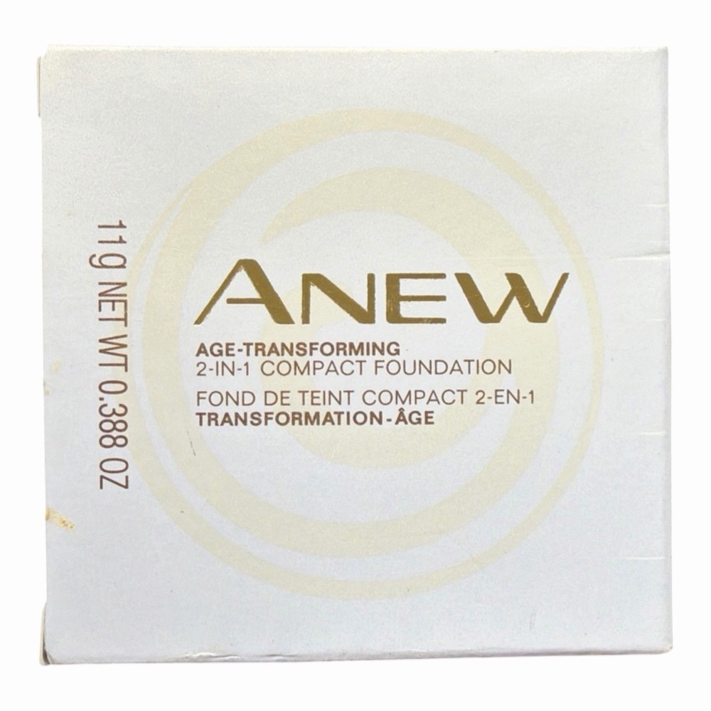 Avon Anew AGE TRANSFORMING Compact Foundation Creamy Natural New in Box .388 0z.